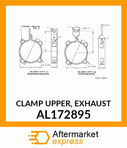 CLAMP UPPER, EXHAUST AL172895