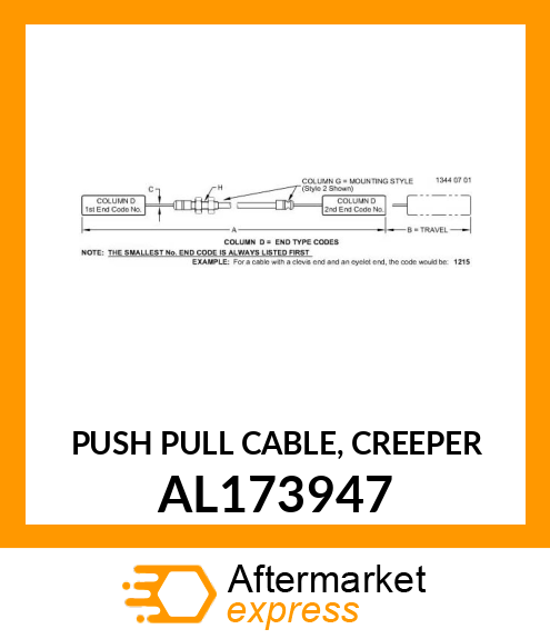 PUSH PULL CABLE, CREEPER AL173947