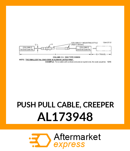 PUSH PULL CABLE, CREEPER AL173948