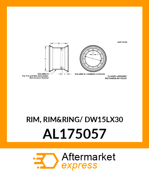 RIM, amp;RING/ TW15LX30 AL175057