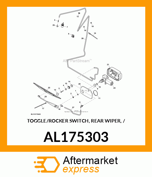 TOGGLE/ROCKER SWITCH, REAR WIPER, / AL175303