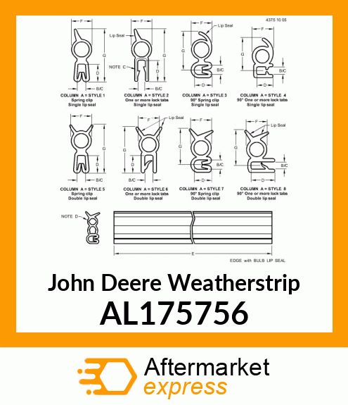 WEATHERSTRIP AL175756