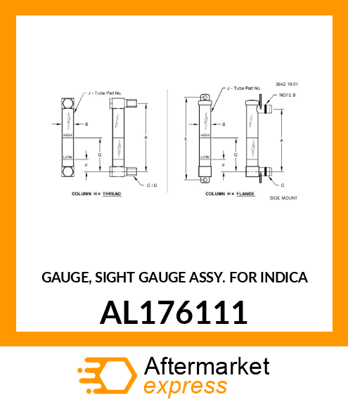 GAUGE, SIGHT GAUGE ASSY. FOR INDICA AL176111