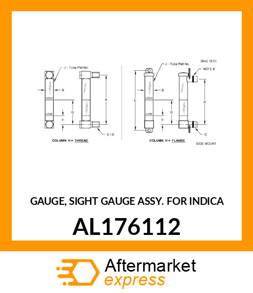 GAUGE, SIGHT GAUGE ASSY. FOR INDICA AL176112