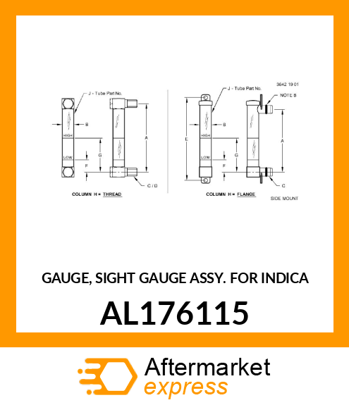 GAUGE, SIGHT GAUGE ASSY. FOR INDICA AL176115