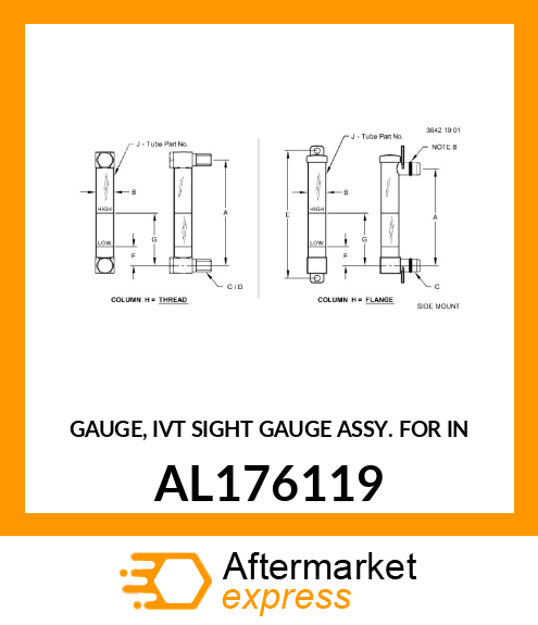 GAUGE, IVT SIGHT GAUGE ASSY. FOR IN AL176119