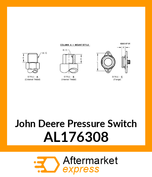 SWITCH, PRESSURE,BACKUP ALARM AL176308