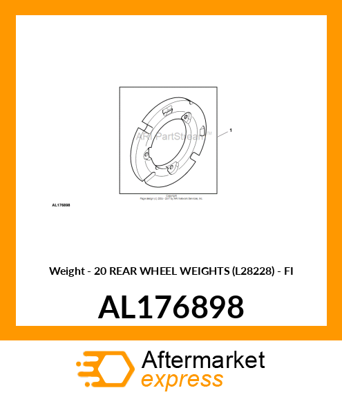 Weight - 20 REAR WHEEL WEIGHTS (L28228) - FI AL176898