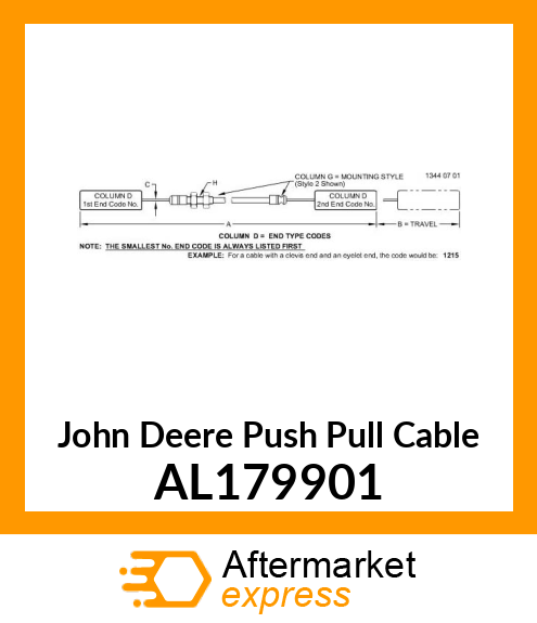 PUSH PULL CABLE, PUSH AL179901