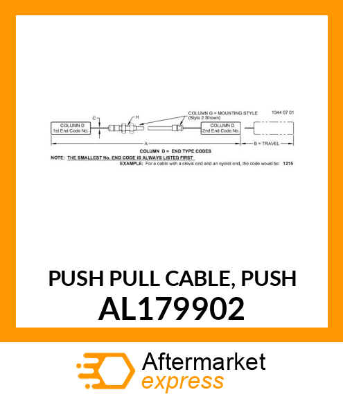 PUSH PULL CABLE, PUSH AL179902
