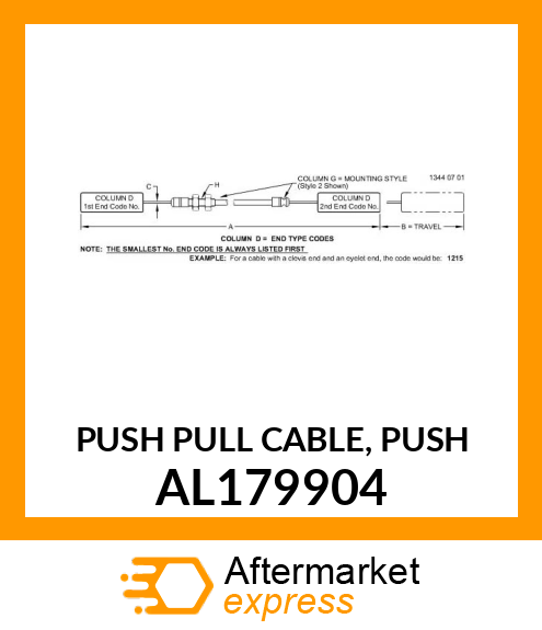 PUSH PULL CABLE, PUSH AL179904