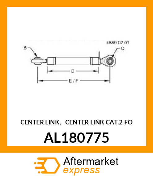 CENTER LINK, CAT.2 FOR FRONT HITCH AL180775