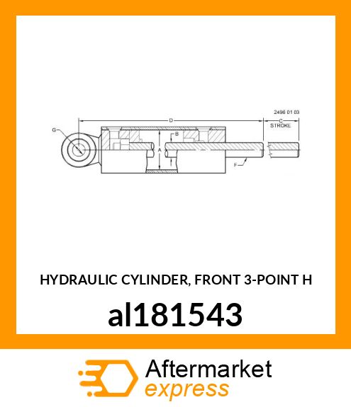 HYDRAULIC CYLINDER, FRONT 3 al181543