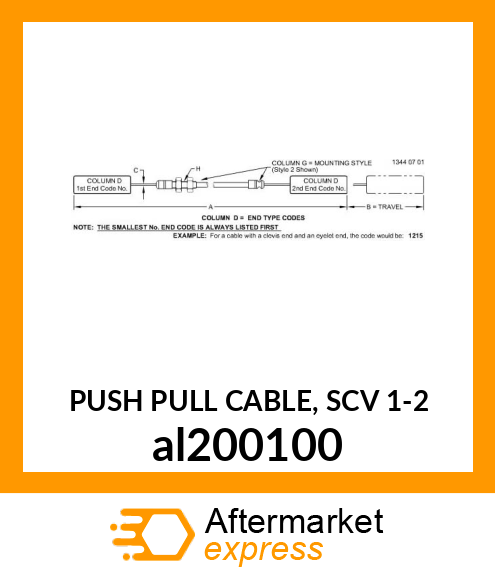 PUSH PULL CABLE, SCV 1 al200100