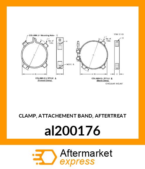 CLAMP, ATTACHEMENT BAND, AFTERTREAT al200176