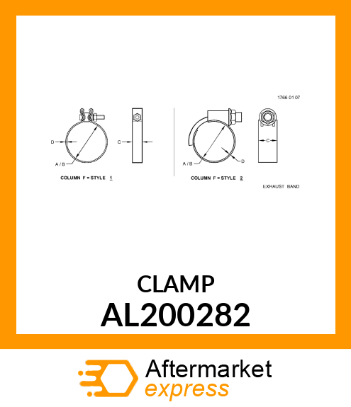 CLAMP, AFTERTREATMENT TEMPERATURE D AL200282