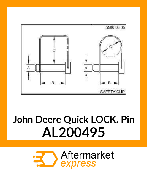 QUICK LOCK PIN, CENTER LINK, FRONT AL200495