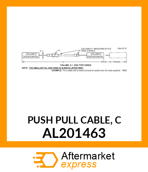 PUSH PULL CABLE, C AL201463