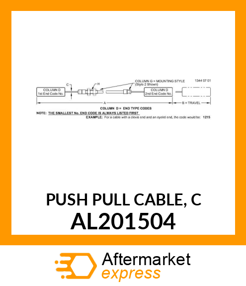 PUSH PULL CABLE, C AL201504