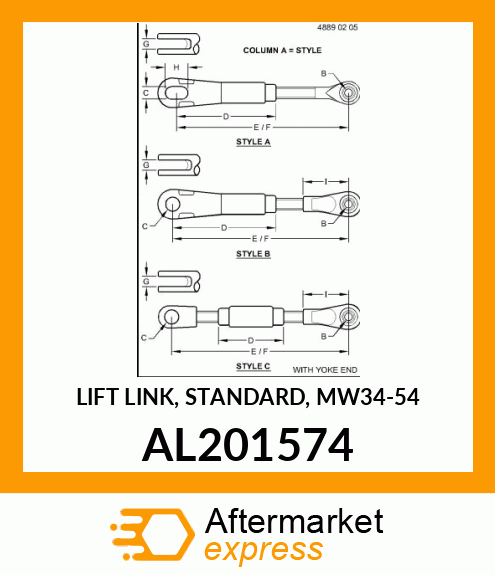 LIFT LINK, STANDARD, MW34 AL201574