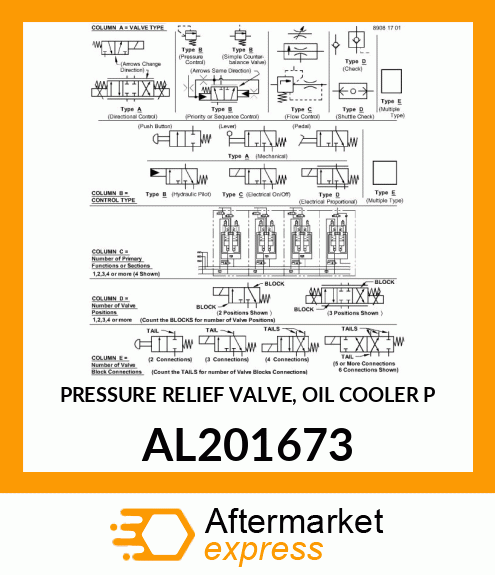 PRESSURE RELIEF VALVE, OIL COOLER P AL201673