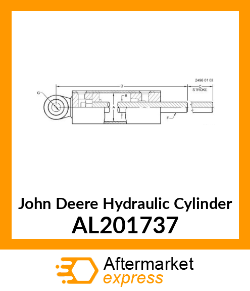 HYDRAULIC CYLINDER, HCS PLUS, LH AL201737