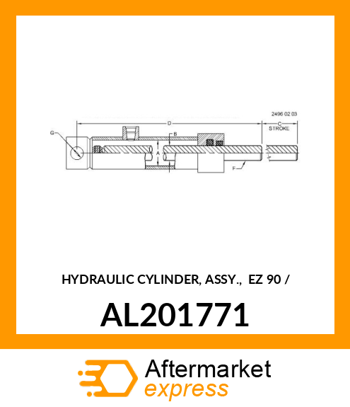 HYDRAULIC CYLINDER, ASSY., EZ 90 / AL201771