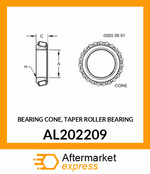 BEARING CONE, TAPER ROLLER BEARING AL202209