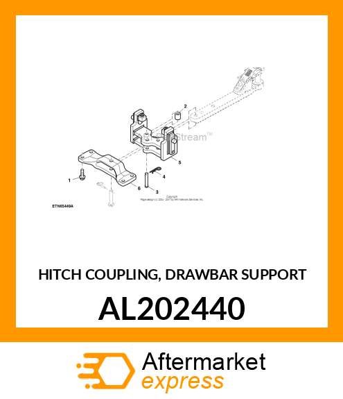 HITCH COUPLING, DRAWBAR SUPPORT AL202440