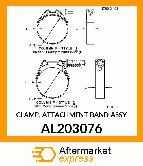 CLAMP, ATTACHMENT BAND ASSY AL203076