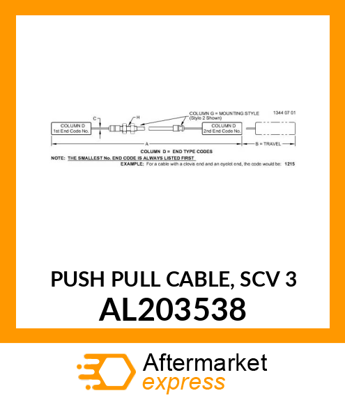 PUSH PULL CABLE, SCV 3 AL203538