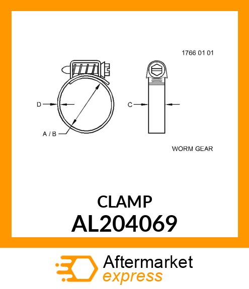 CLAMP, HOSE CLAMP, 60 AL204069