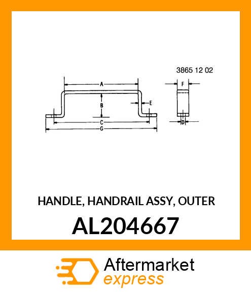 HANDLE, HANDRAIL ASSY, OUTER AL204667