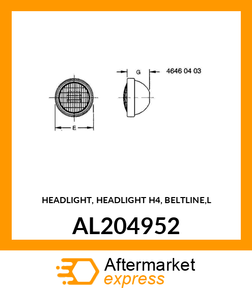 HEADLIGHT, HEADLIGHT H4, BELTLINE,L AL204952