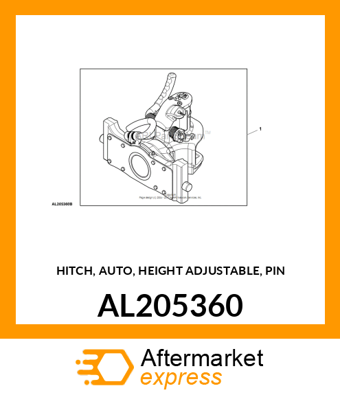 HITCH, AUTO, HEIGHT ADJUSTABLE, PIN AL205360