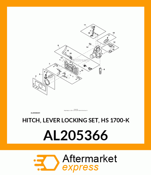 HITCH, LEVER LOCKING SET, HS 1700 AL205366