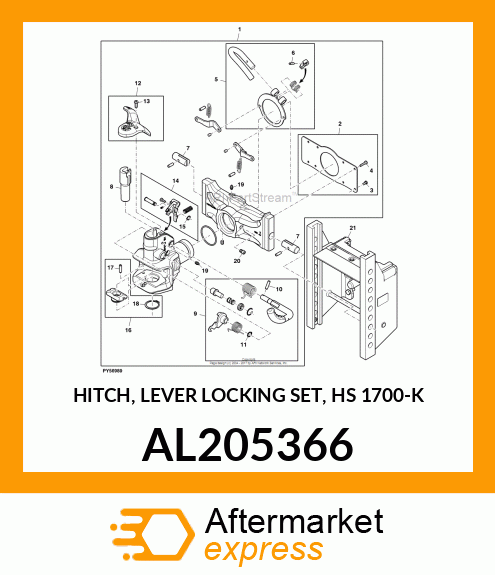 HITCH, LEVER LOCKING SET, HS 1700 AL205366