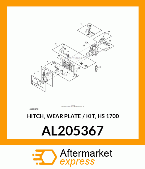 HITCH, WEAR PLATE / KIT, HS 1700 AL205367