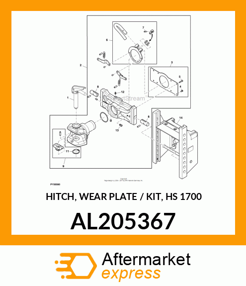 HITCH, WEAR PLATE / KIT, HS 1700 AL205367