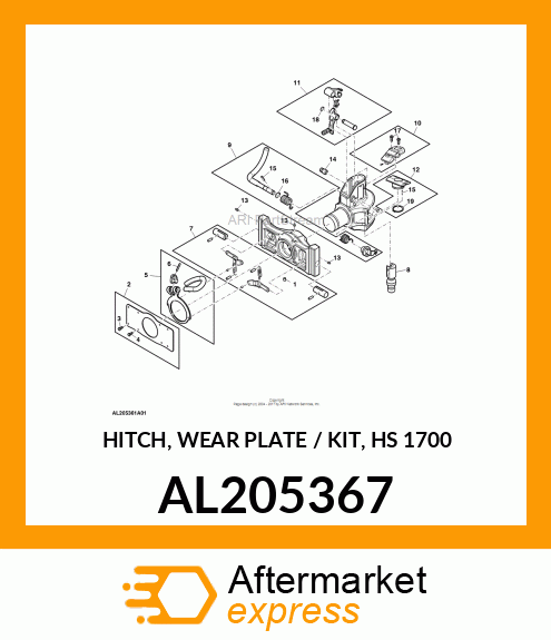 HITCH, WEAR PLATE / KIT, HS 1700 AL205367