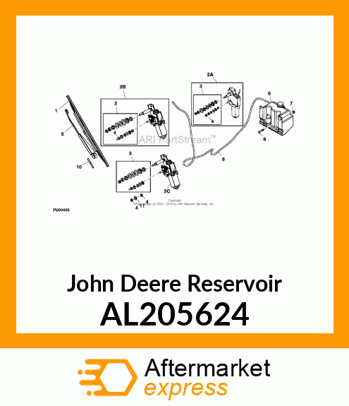 RESERVOIR, SINGLE PUMP BOTTLE, ASSY AL205624