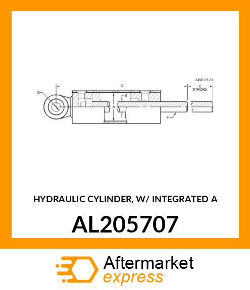 HYDRAULIC CYLINDER, W/ INTEGRATED A AL205707