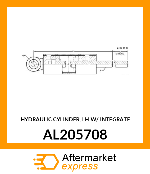 HYDRAULIC CYLINDER, W/ INTEGRATED A AL205708