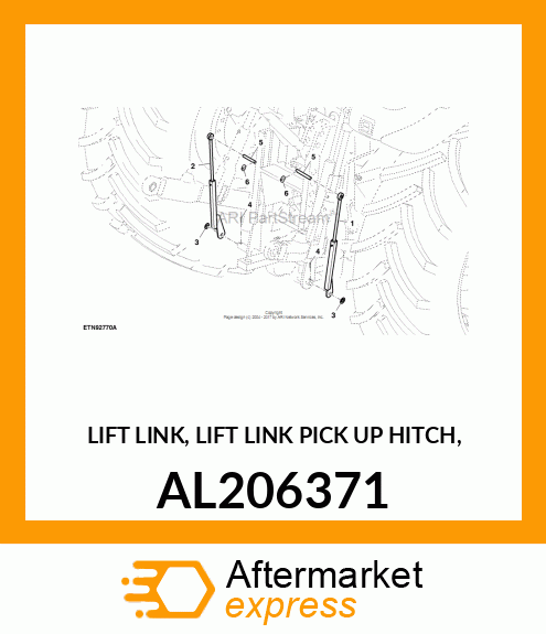 LIFT LINK, LIFT LINK PICK UP HITCH, AL206371