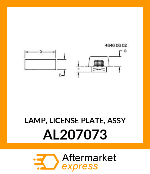 LAMP, LICENSE PLATE, ASSY AL207073