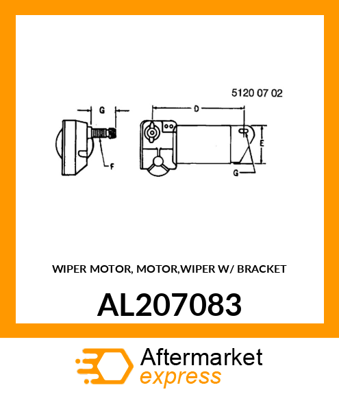 WIPER MOTOR, MOTOR,WIPER W/ BRACKET AL207083