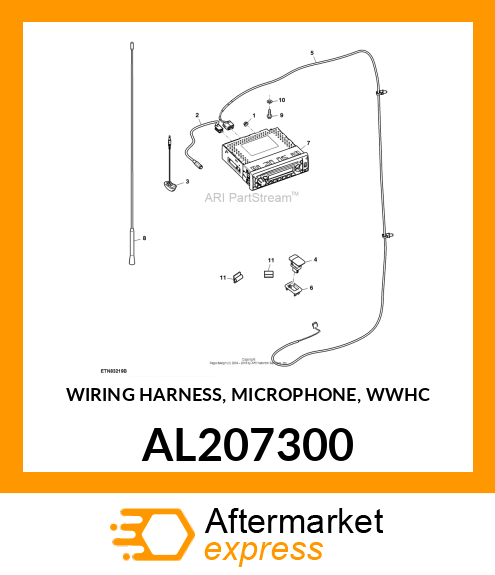 WIRING HARNESS, MICROPHONE, WWHC AL207300
