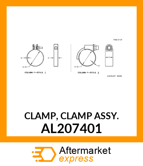CLAMP, CLAMP ASSY. AL207401