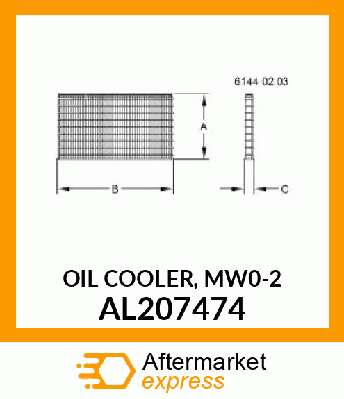 OIL COOLER, FOR COMBICOOLER, 49 TUB AL207474