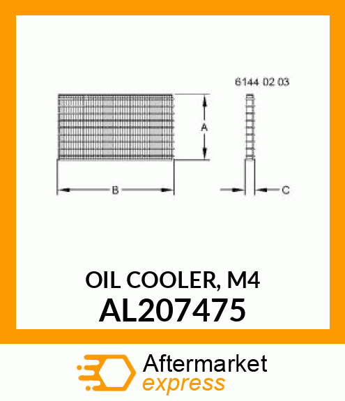 OIL COOLER, FOR COMBICOOLER, 42 TUB AL207475